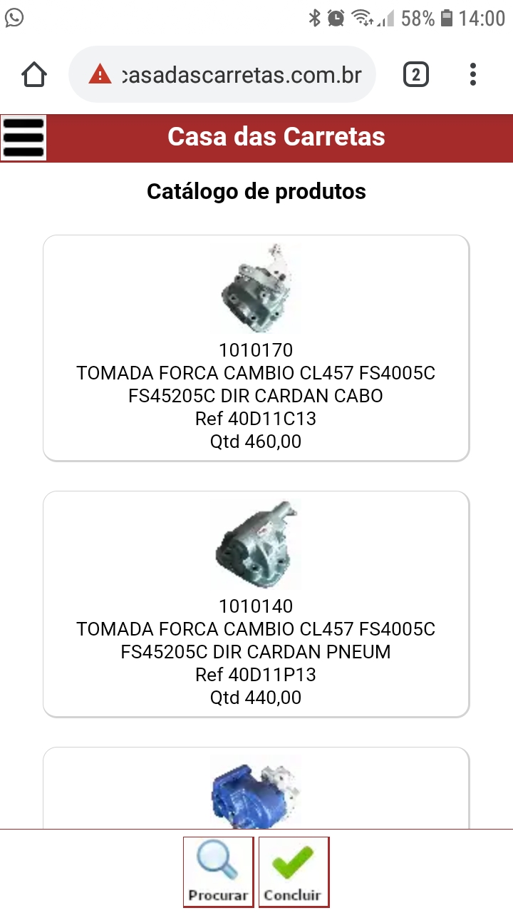 Catálogo de produtos